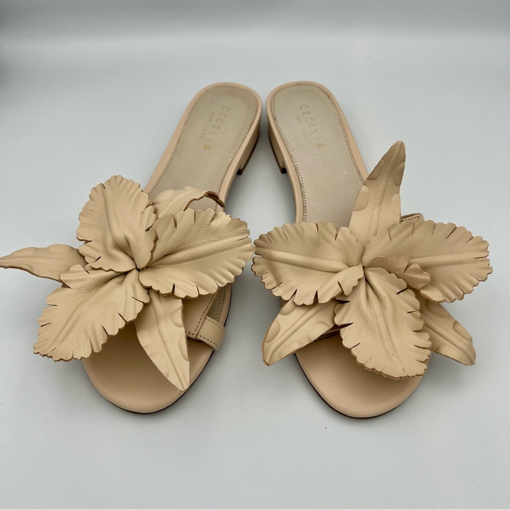 Cecelia New York Lila Slide Sandal US 8 Nude Leather
